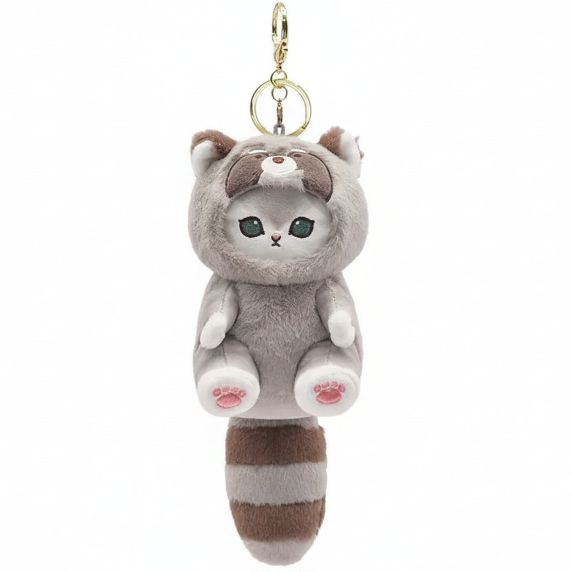 Mofusand Raccoon Cat Plush Keychain