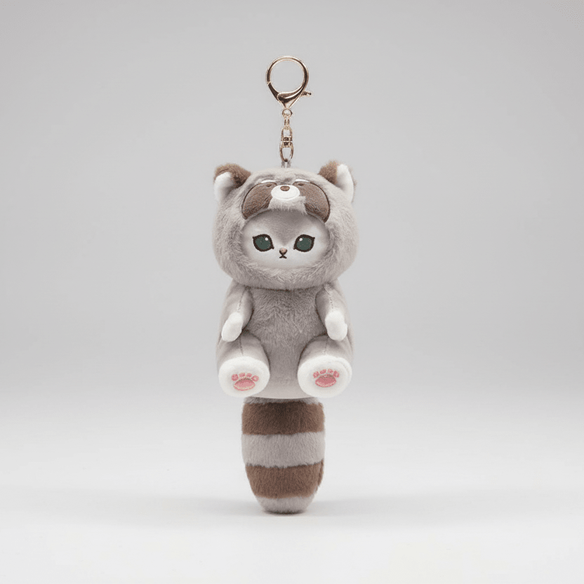 Mofusand Raccoon Cat Plush Keychain - Fundom