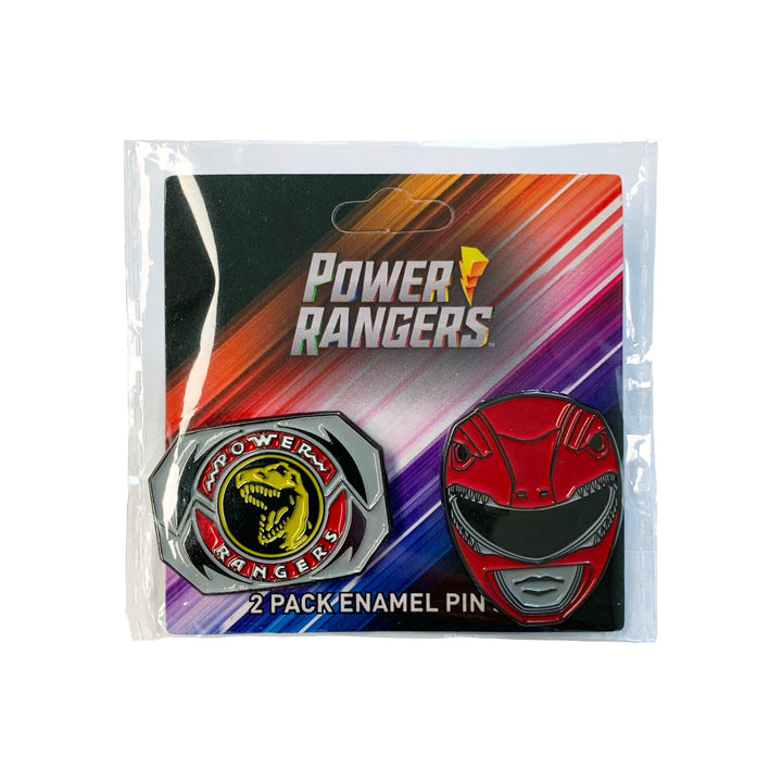 Power Rangers Red Ranger Mask and Emblem 2 Pack Enamel Pin set