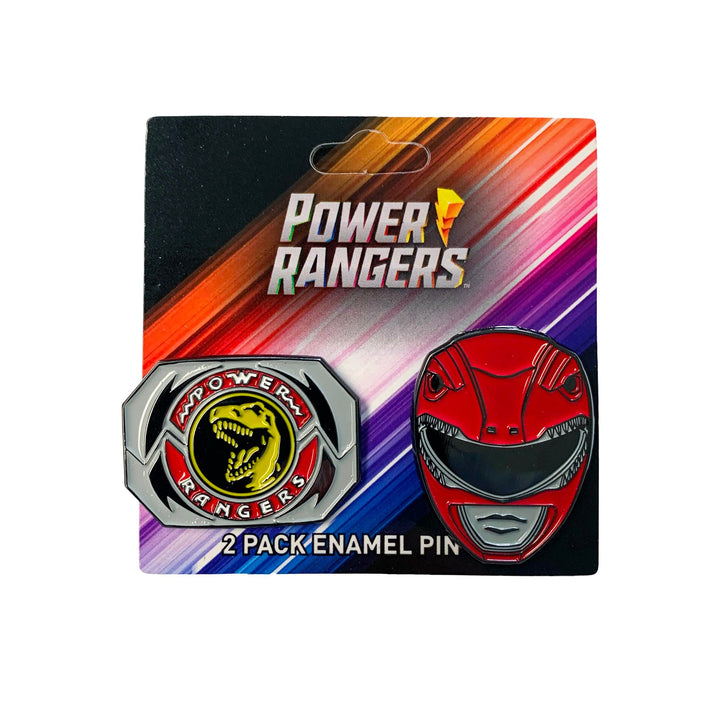 Power Rangers Red Ranger Mask and Emblem 2 Pack Enamel Pin set