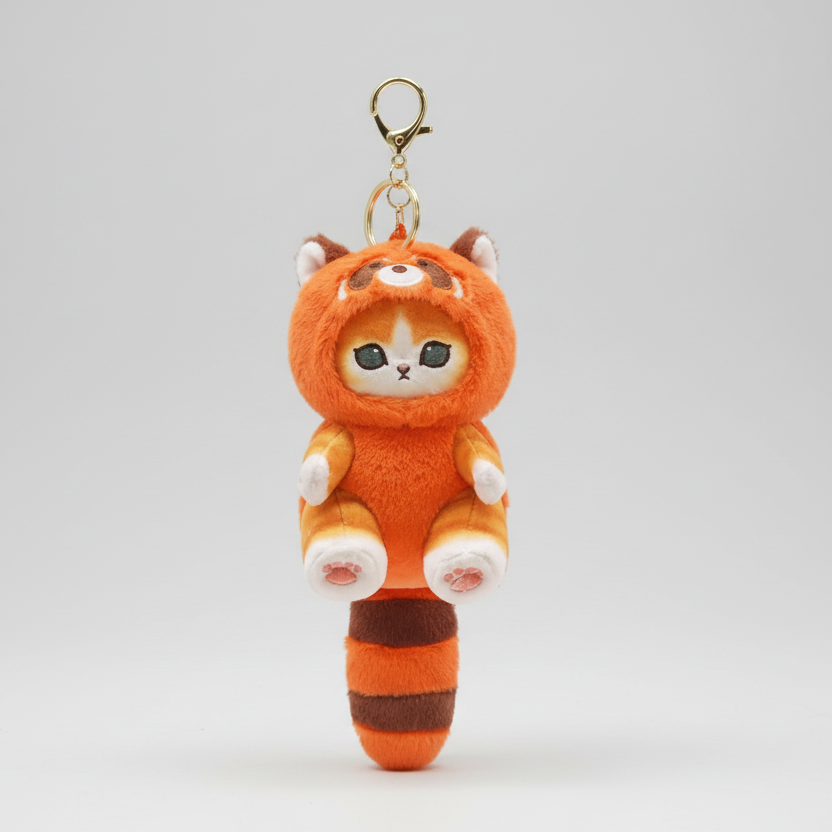 Mofusand Red Panda Cat Plush Keychain