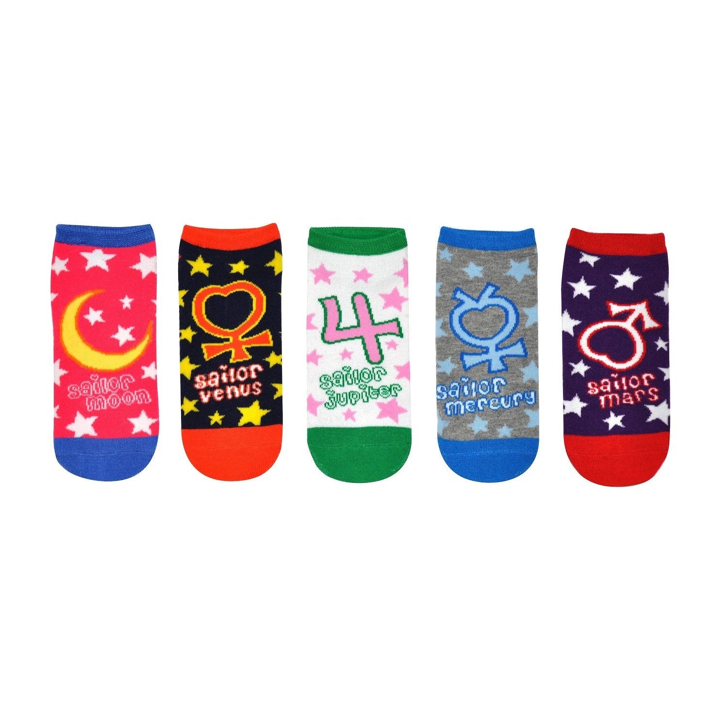 Sailor Moon Astronomical Symbols 5 Pack Low Cut Socks - Fundom