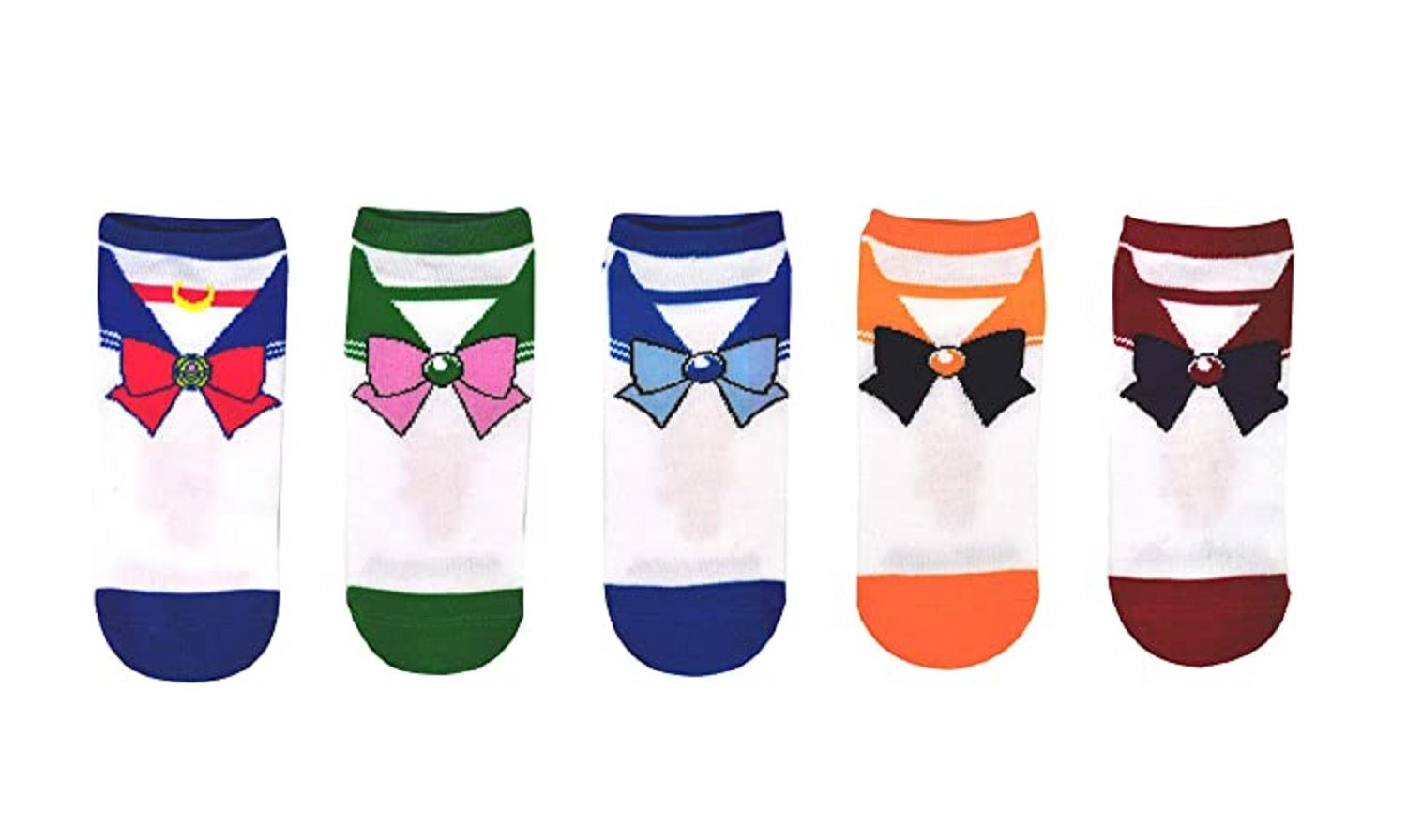 Sailor Moon Bows 5 Pack Socks Lowcut Socks - Fits Shoe Size 4 - 10 - Fundom