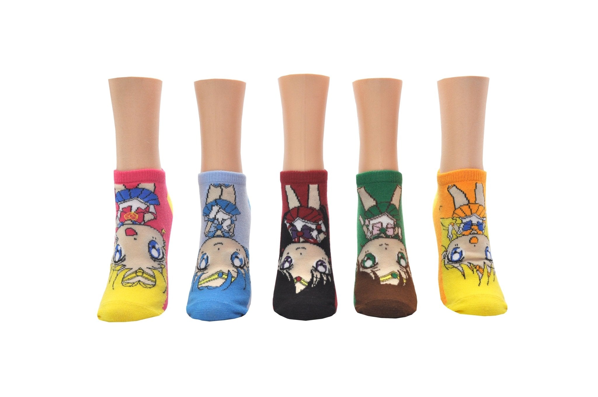 Sailor Moon Characters Lowcut Socks (5 Pair Pack) - Ladies Shoe Size 4 - 10 - Fundom