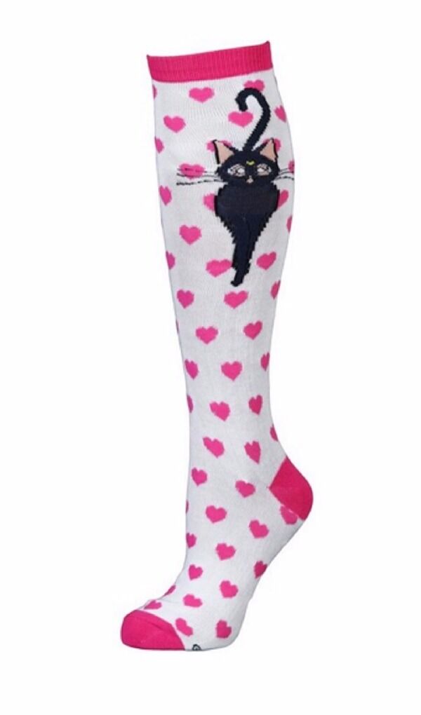 Sailor Moon Luna Hearts Knee High Womens Socks - Fundom