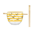 Sanrio Hello Kitty and Friends Gudetama Sail Boat Waves Ceramic Ramen Noodle Rice Bowl with Chopsticks Microwave Safe 20 Ounces - Fundom