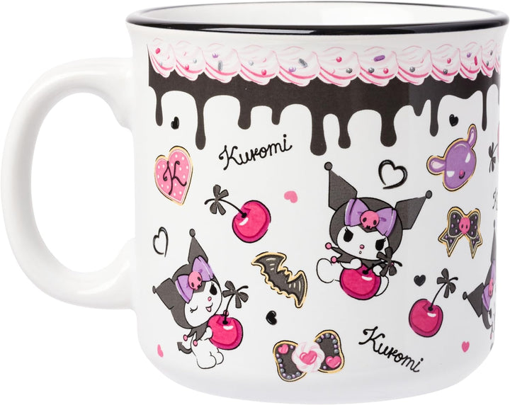 Sanrio Hello Kitty and Friends Keromi Sanrio Cake Toss Pattern Camper Mug 20 Ounces - Fundom