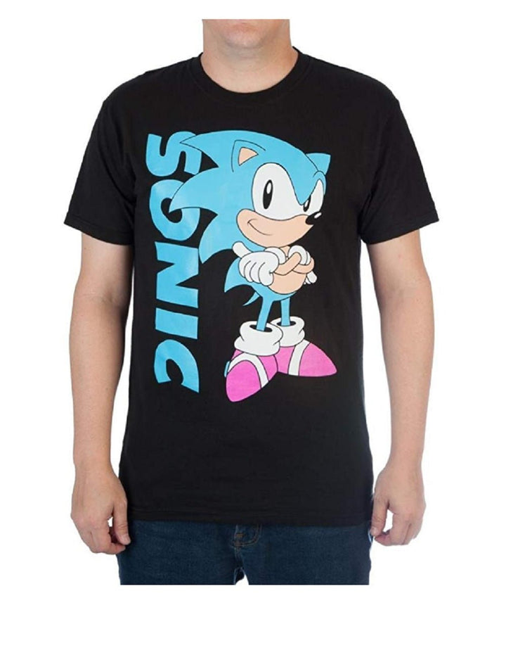 Sega Sonic Black Adult T Shirt - Fundom