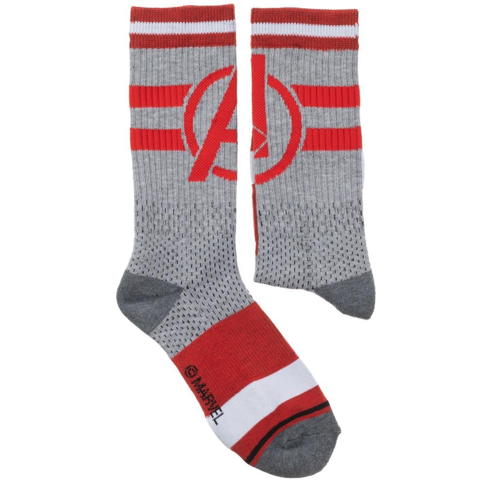 Avengers Logo Marvel Comics Mesh Crew Socks