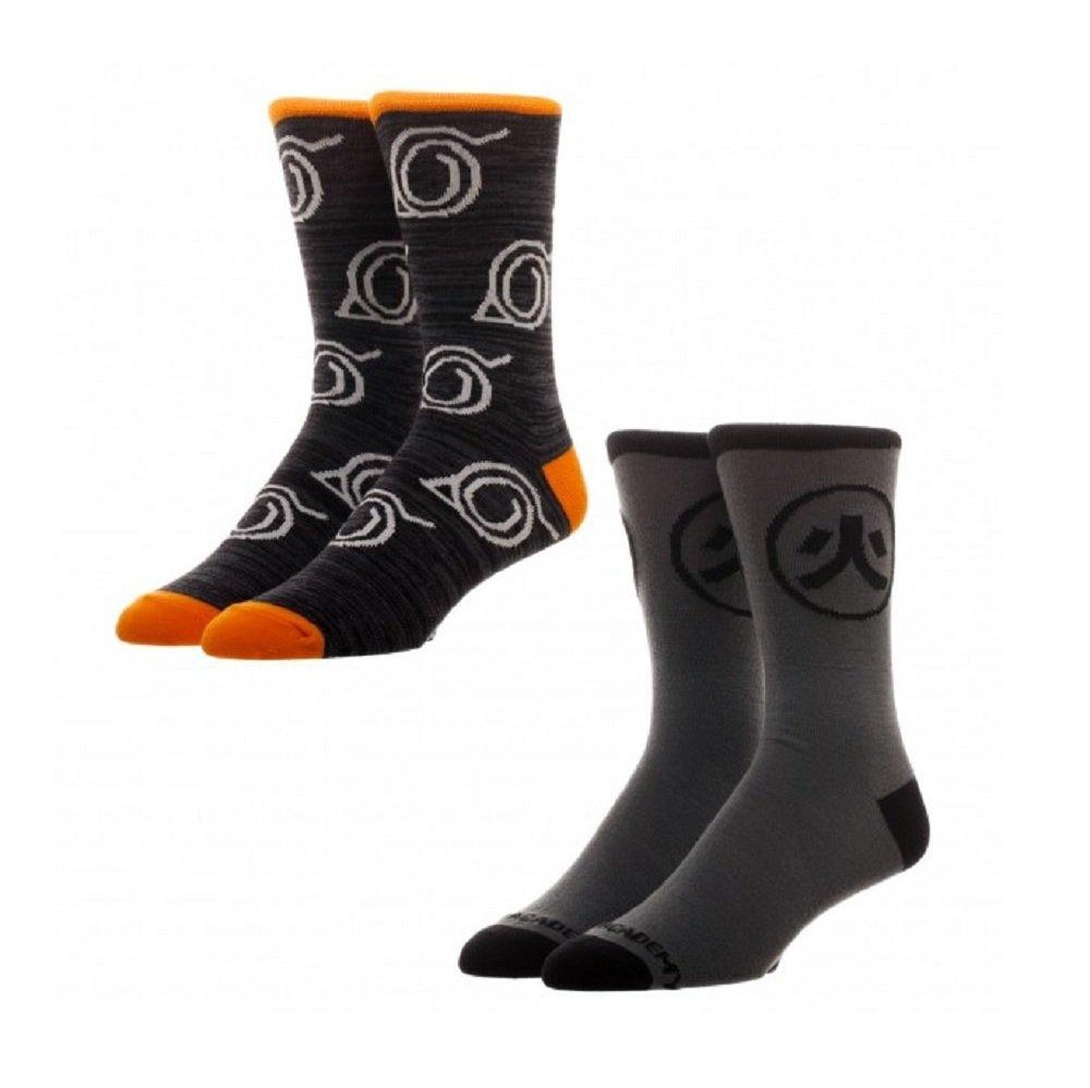 Naruto Shippuden Ninja Academy Symbols Crew Socks 2 Pack