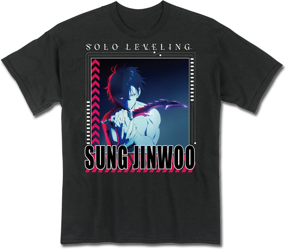 Solo Leveling - Sung Jinwoo Teaser Black Adult T-Shirt - Fundom
