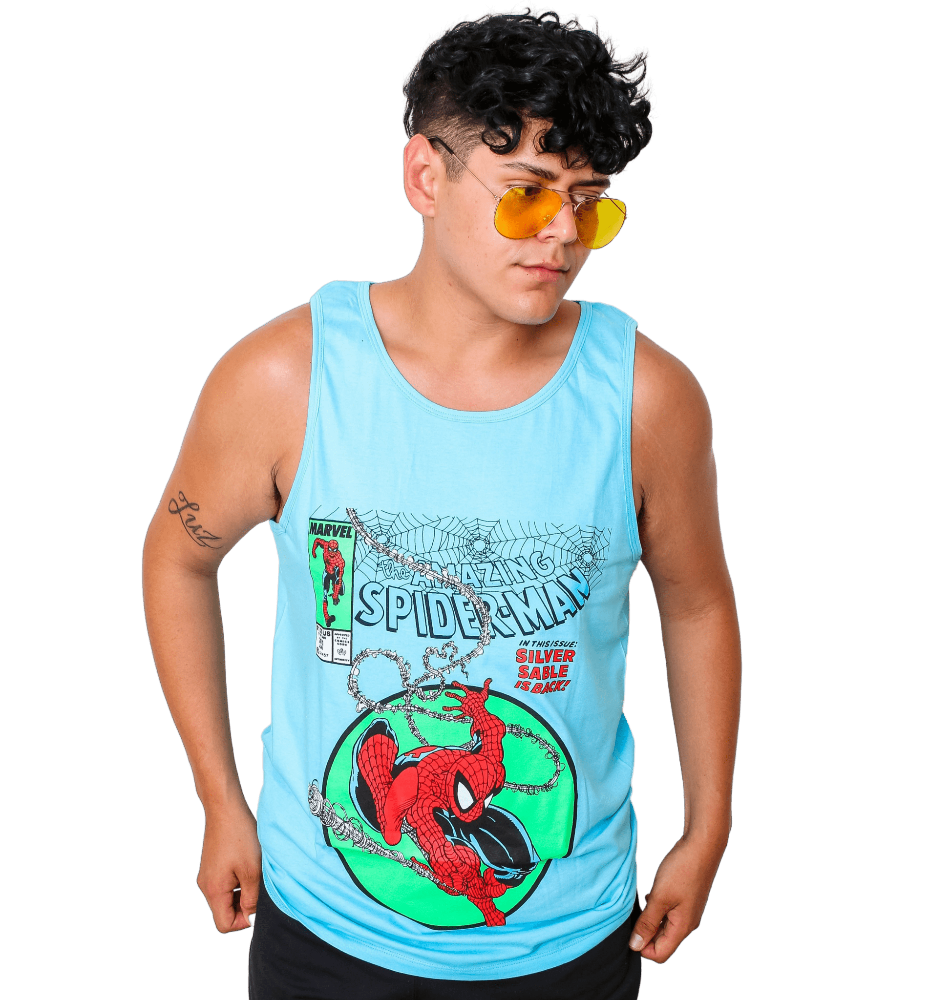 Spider - Man 90's Circle Marvel Comics Adult Tank Top - Fundom