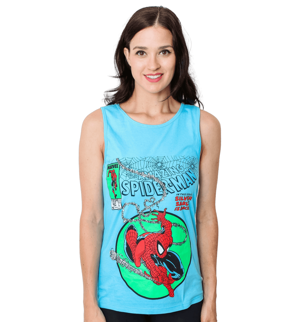 Spider - Man 90's Circle Marvel Comics Adult Tank Top - Fundom