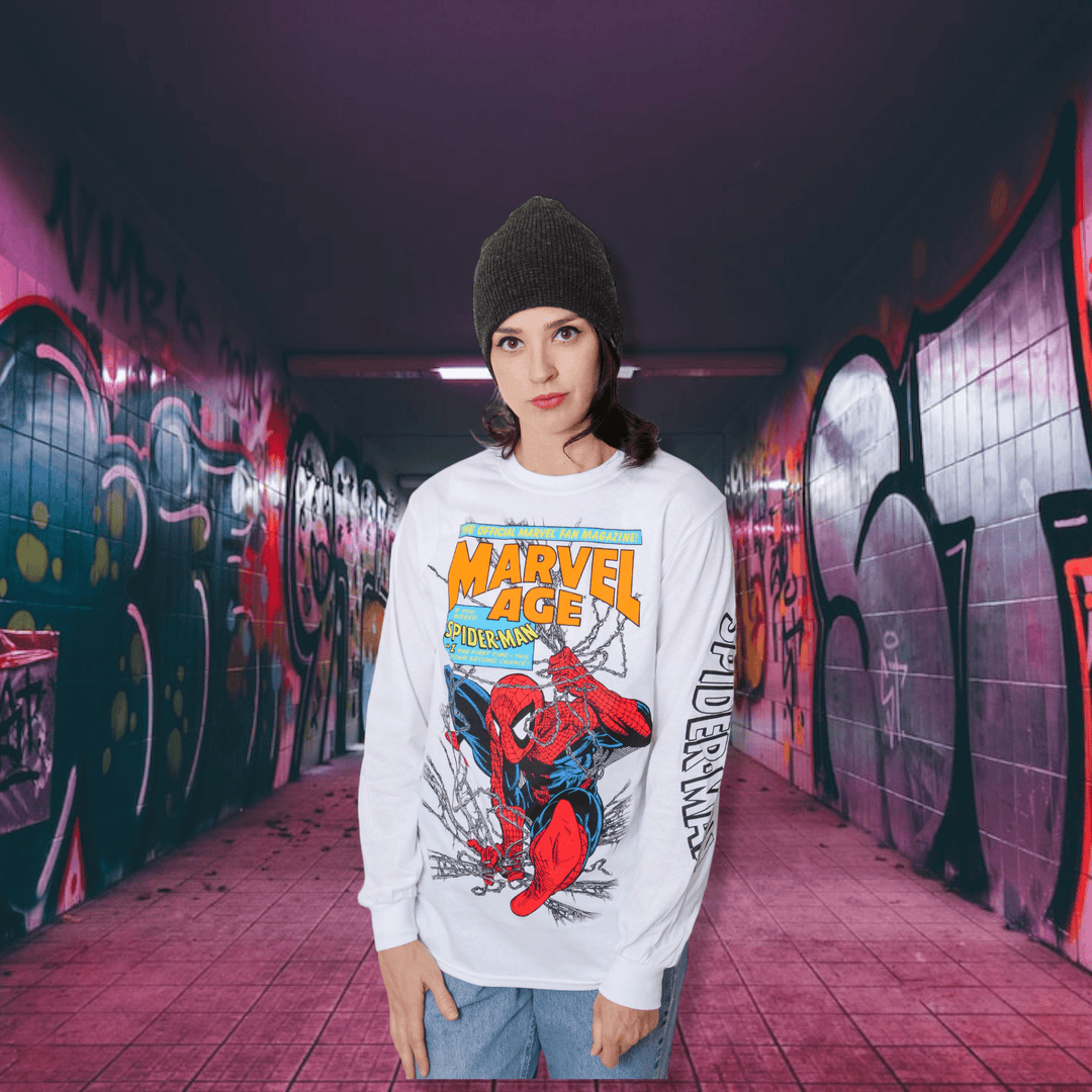 Spider - Man 90's Marvel Age Marvel Adult Long Sleeve T Shirt - Fundom