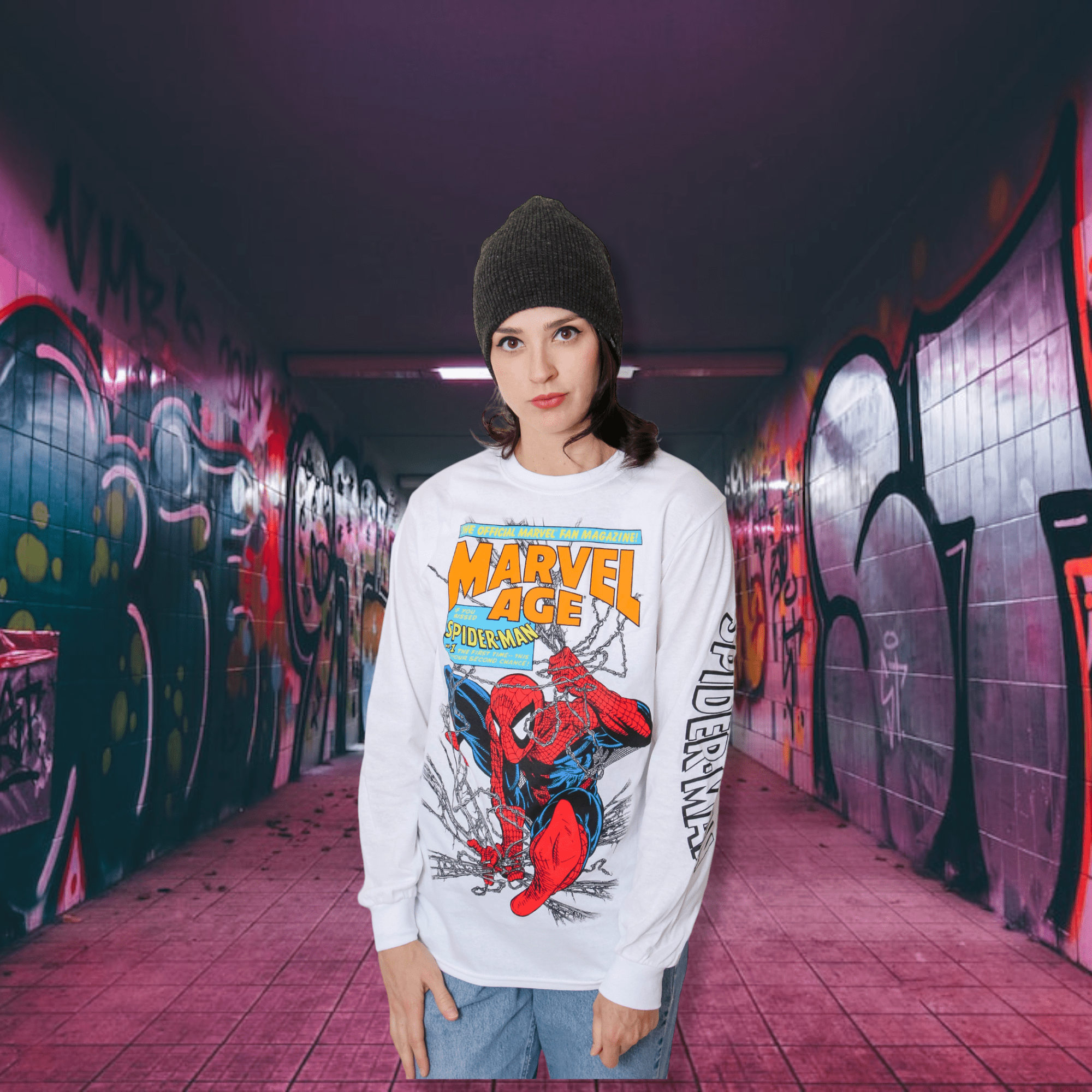 Spider - Man 90's Marvel Age Marvel Adult Long Sleeve T Shirt - Fundom