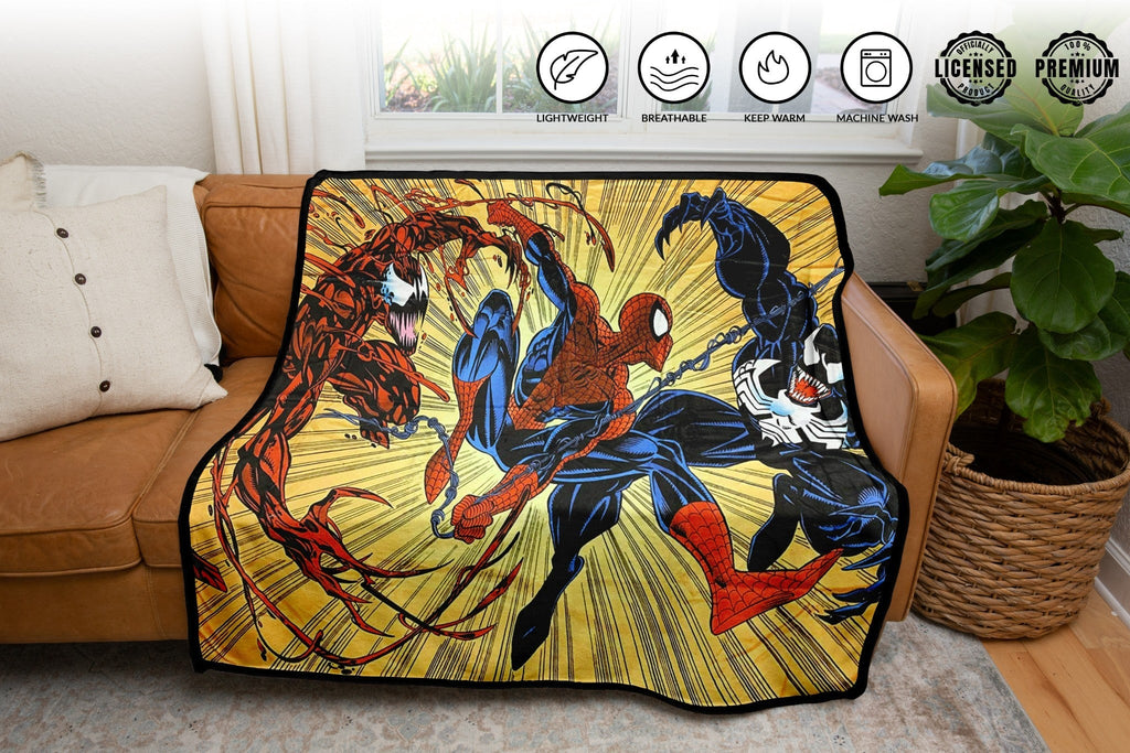 Spider - Man Maximum Carnage And Venom Marvel Fleece Throw Blanket 45in. By 60in. - Fundom