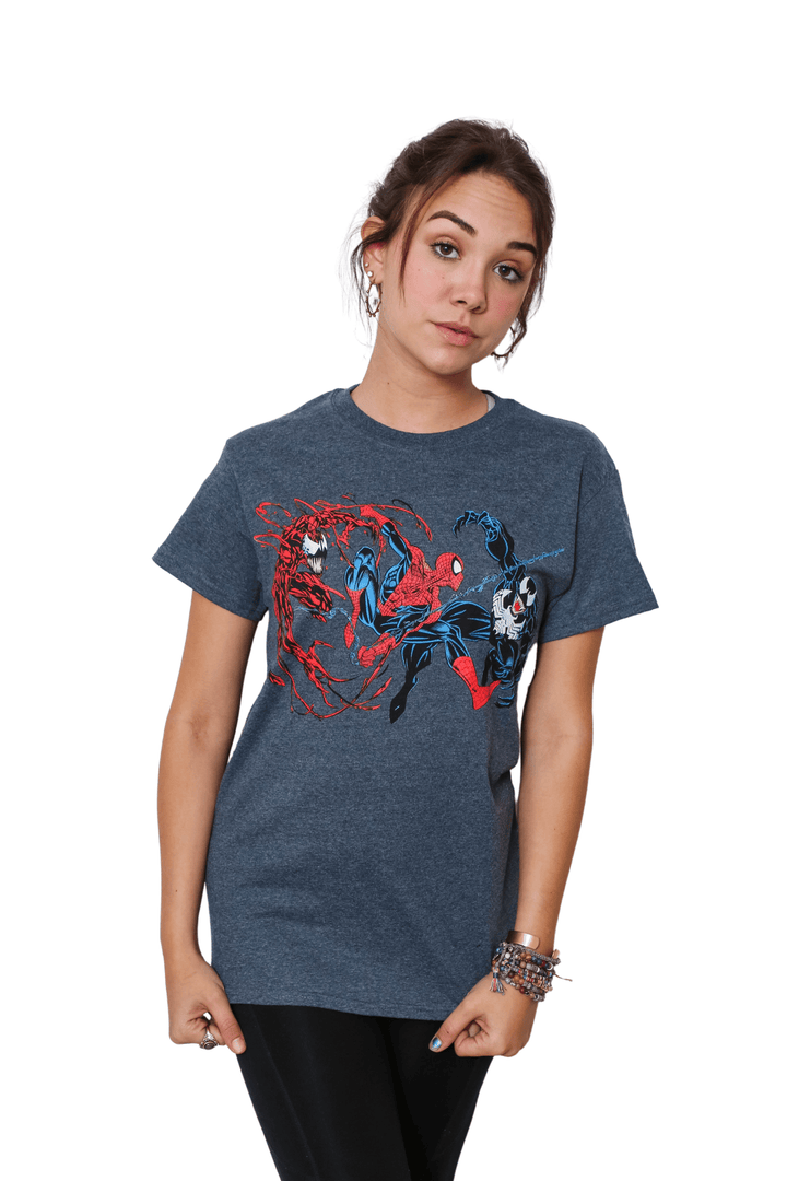 Spider - Man Vs The Symbiotes Marvel Comics Adult T Shirt - Fundom