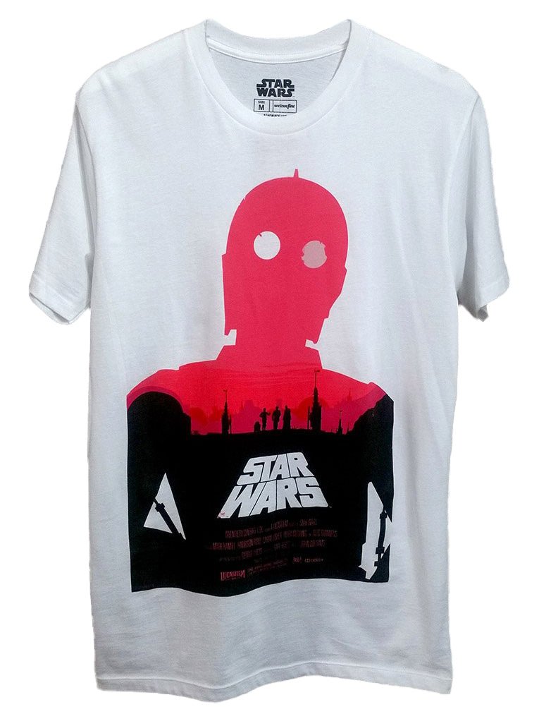 Star Wars First Movie Poster Crew C3Po Adult T-Shirt - Fundom