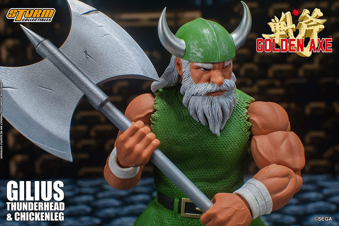 Storm Collectibles - Golden Axe - Gilius Thunderhead & Chicken Leg 1/12 Action Figure - Fundom
