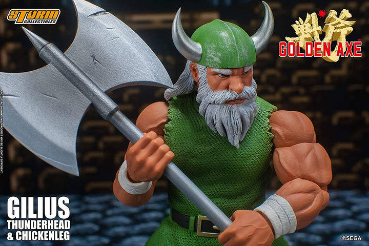 Storm Collectibles - Golden Axe - Gilius Thunderhead & Chicken Leg 1/12 Action Figure - Fundom