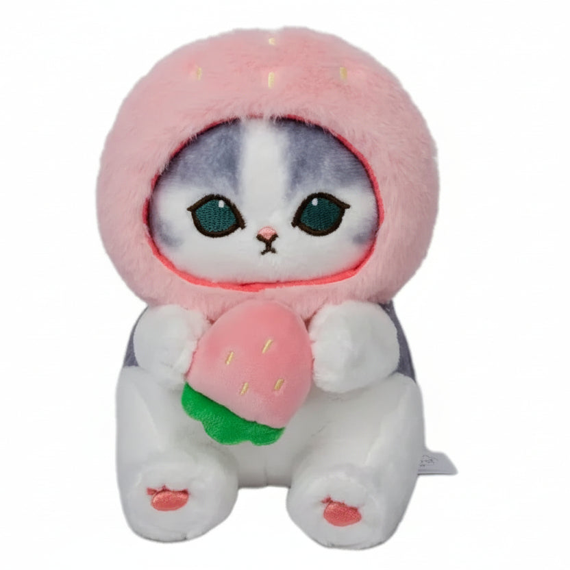 Mofusand Strawberry Cat Plush Keychain