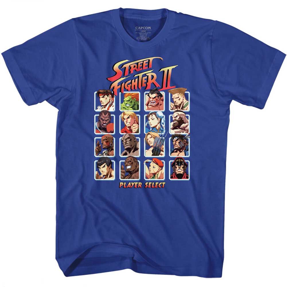 Street Fighter Video Martial Arts Arcade Game Player Select Adult T-Shirt - Fundom