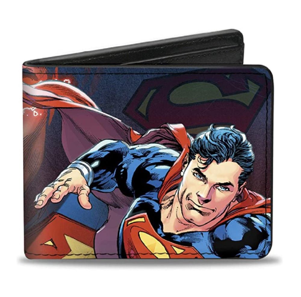 Superman Flying Pose With Shield Bi - fold Wallet - Fundom