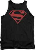 Superman Superboy Red On Black Logo Licensed Adult Unisex Tank Top - Fundom