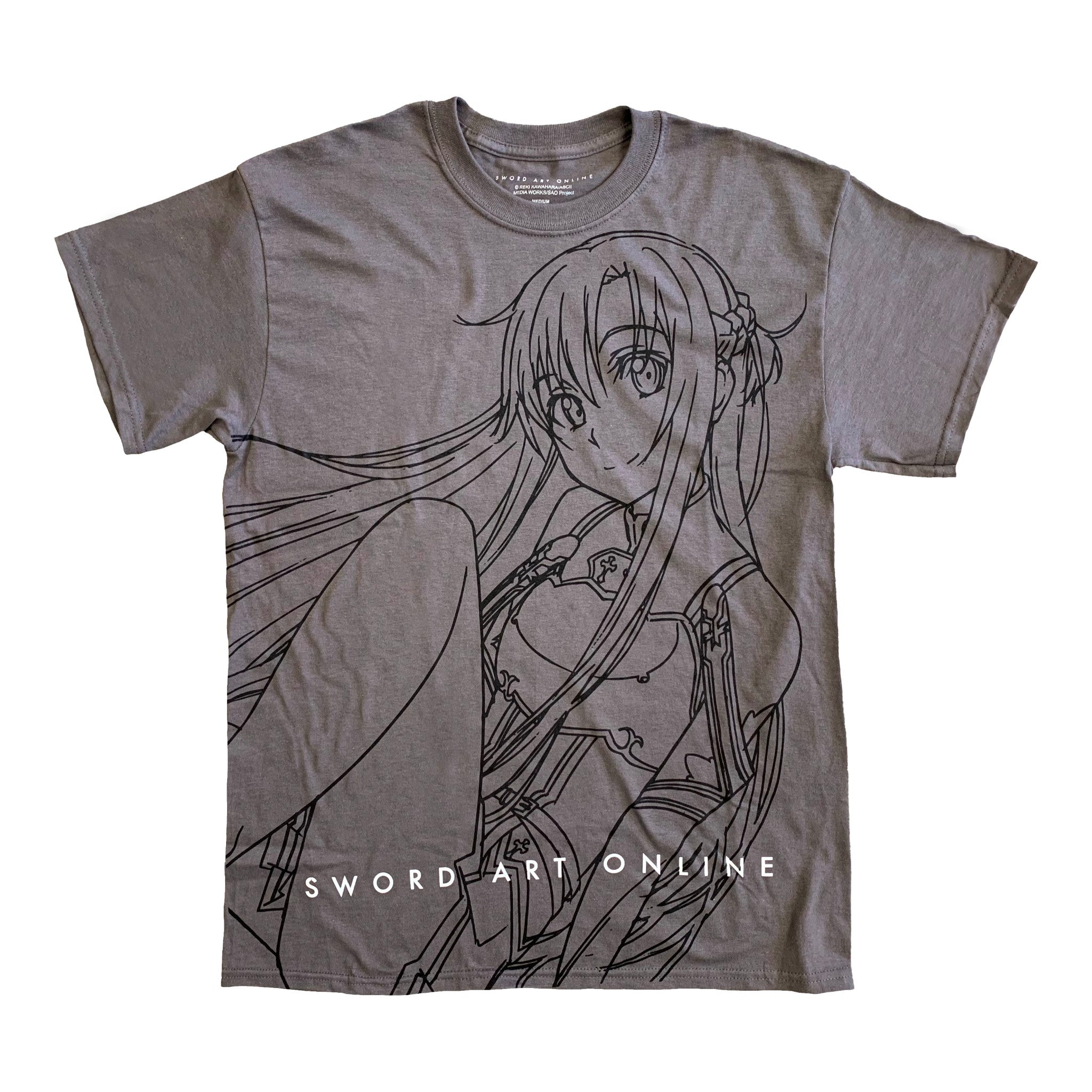 Sword Art Online - Asuna Sitting Line Art Adult T-Shirt - Fundom