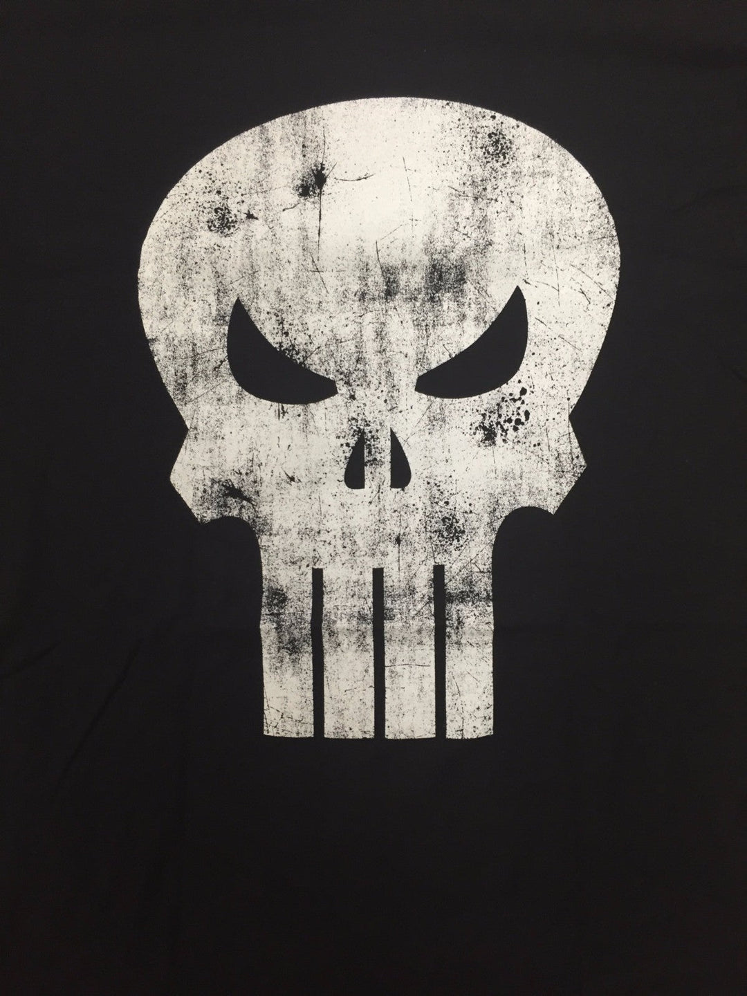 The Punisher White Skull Logo Distressed Marvel Comics Adult T-Shirt - Fundom