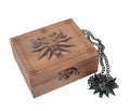 The Witcher 3 White Wolf Medallion Necklace With LED Eyes + Wooden Case - Fundom