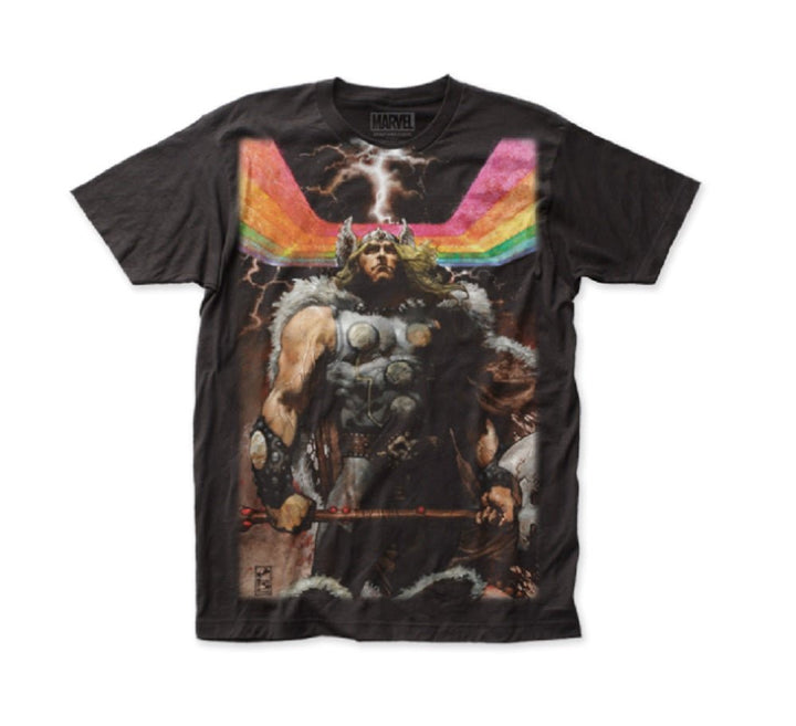 Thor Rainbow Big Print Marvel Comics Adult T-Shirt - Fundom