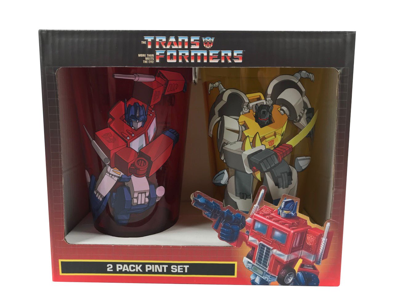 Transformers Autobots Optimus Prime And Grimlock 2 pack Pint Glass Set - Fundom