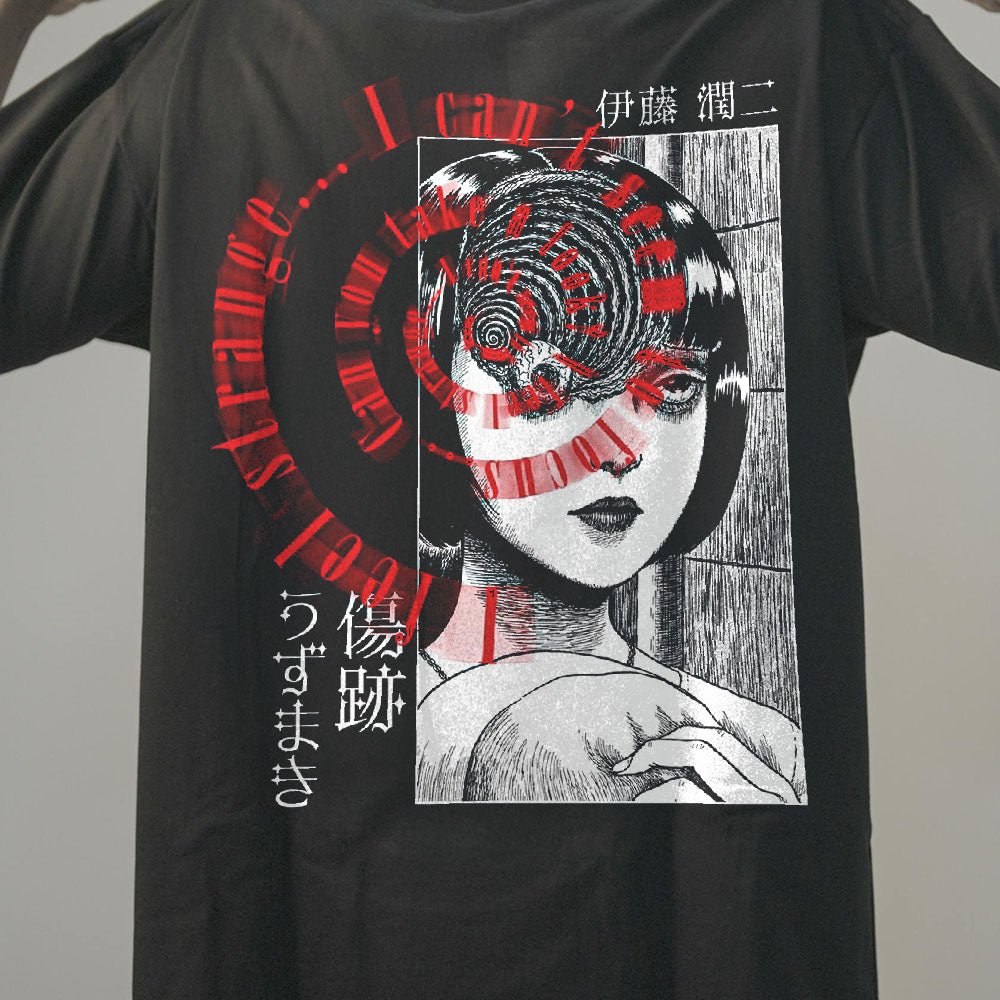 Uzumaki - Spiral Blur Adult T-Shirt - Black - Officially Licensed - Fundom