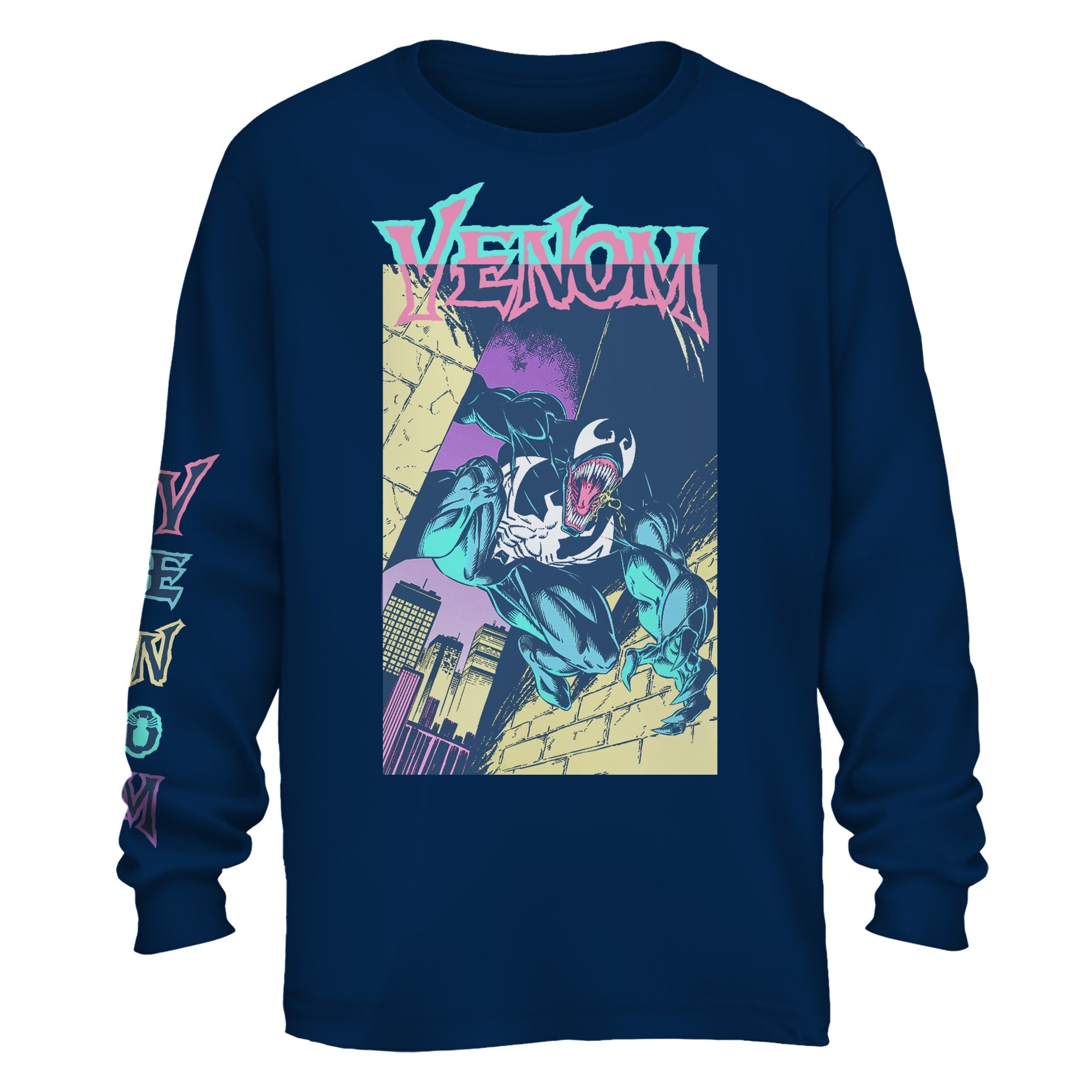 Venom Brite Box 90'S Marvel Comics Adult Long Sleeve T Shirt - Fundom