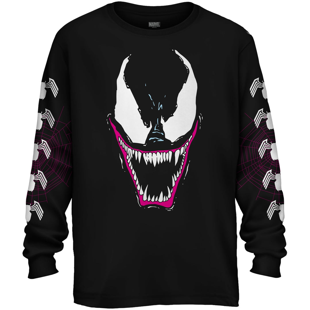 Venom Grin Marvel Comics Adult Long Sleeve T Shirt - Fundom