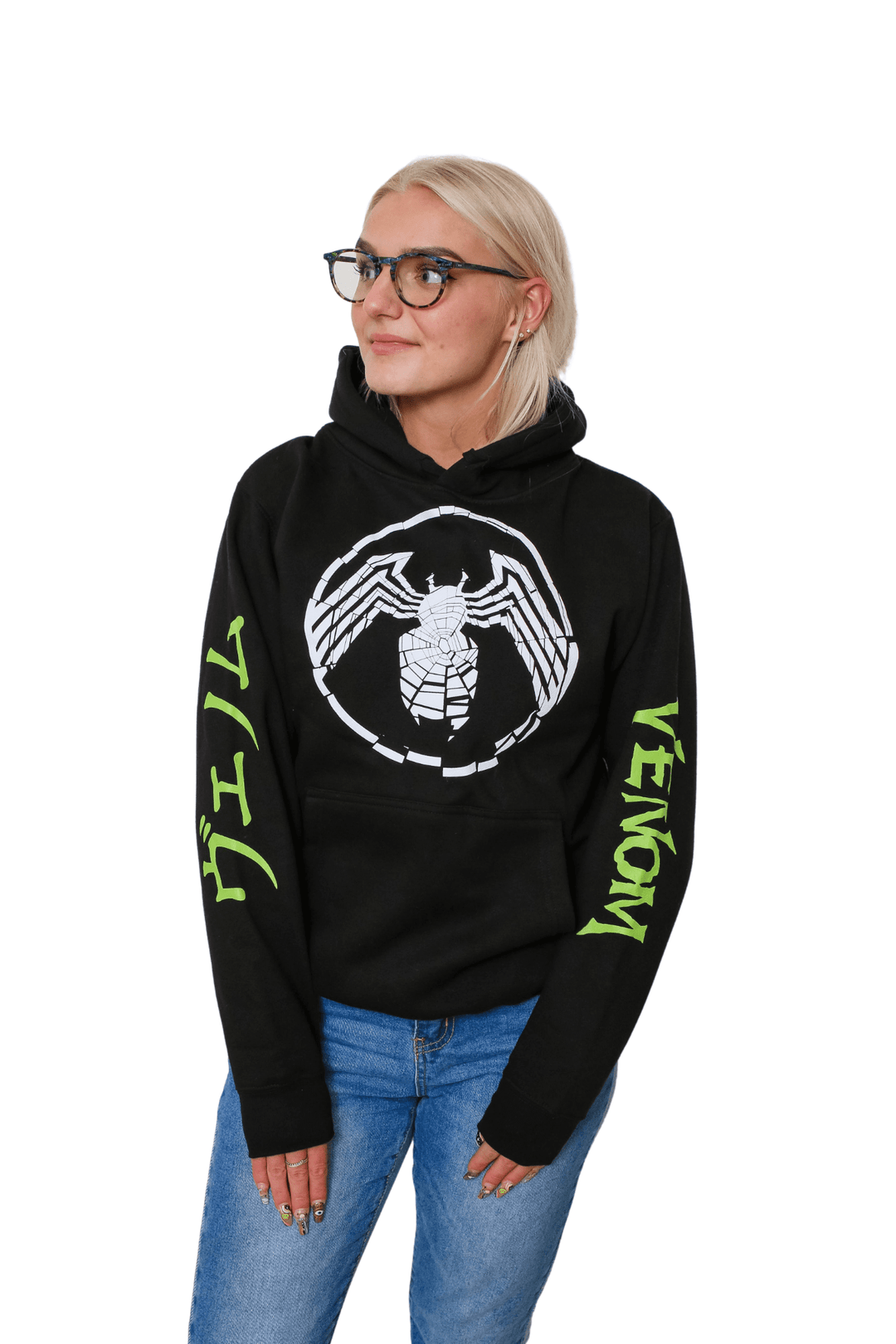 Venom Shatter Symbol With Kanji Marvel Pullover Hoodie - Fundom