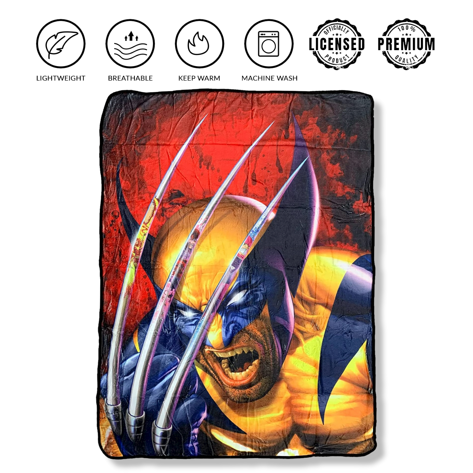 X-Men Wolverine Claw by Greg Horn Marvel Fleece Throw Soft Lightweight Blanket 45x60 Inches