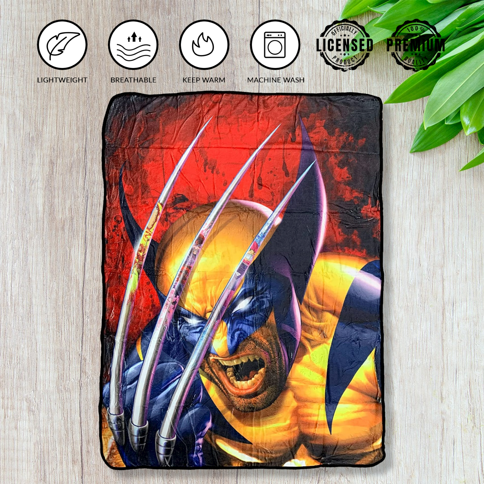 X-Men Wolverine Claw by Greg Horn Marvel Fleece Throw Soft Lightweight Blanket 45x60 Inches