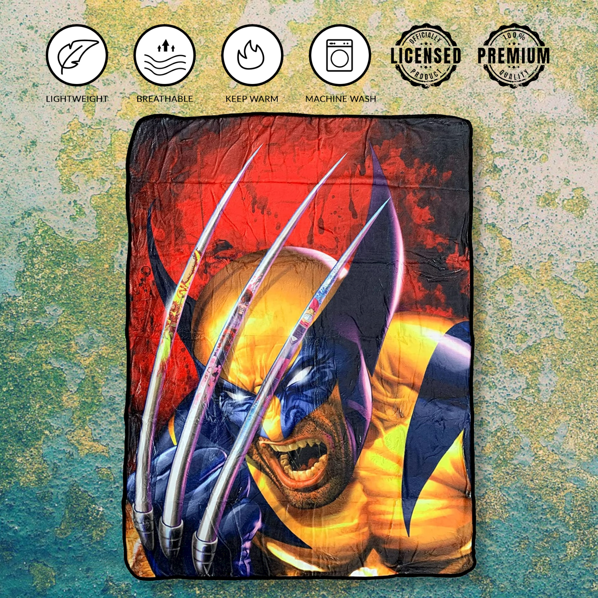 X-Men Wolverine Claw by Greg Horn Marvel Fleece Throw Soft Lightweight Blanket 45x60 Inches