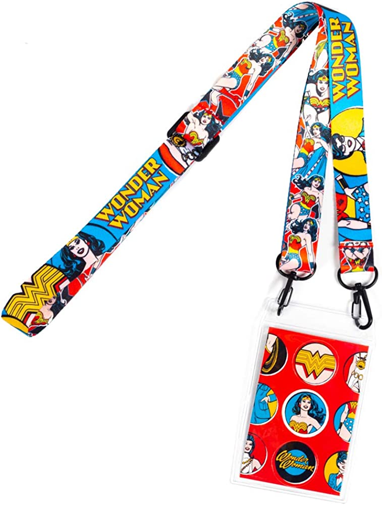 Wonder Woman Classic Comic Book Artwork Lanyard Neck Strap Id Holder - Fundom