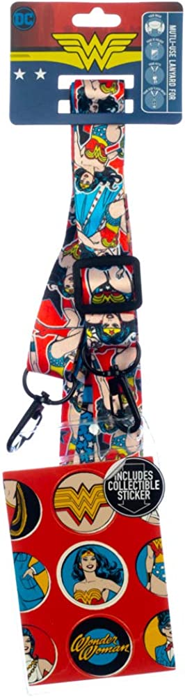 Wonder Woman Classic Comic Book Artwork Lanyard Neck Strap Id Holder - Fundom