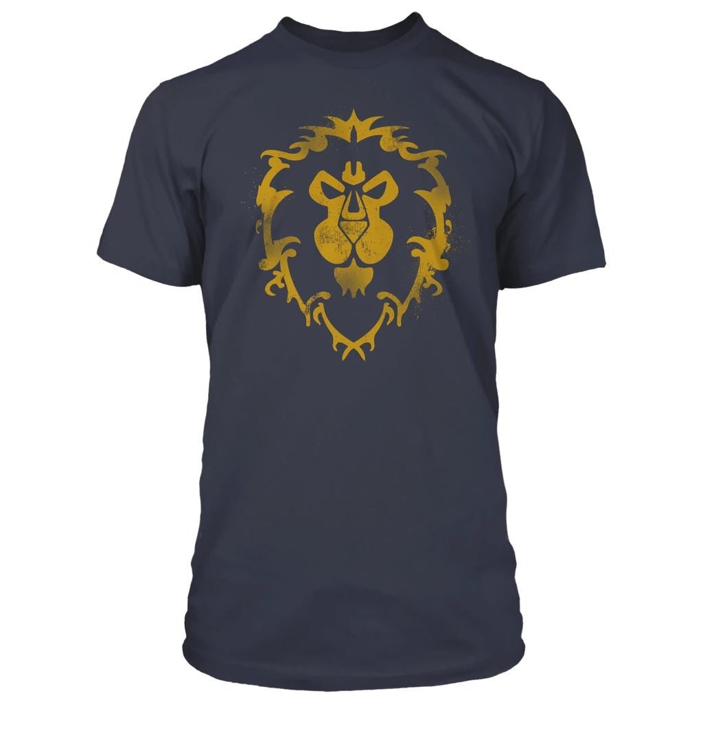World Of Warcraft Cracked Alliance Logo Offcially Licesned Adult T Shirt - Fundom