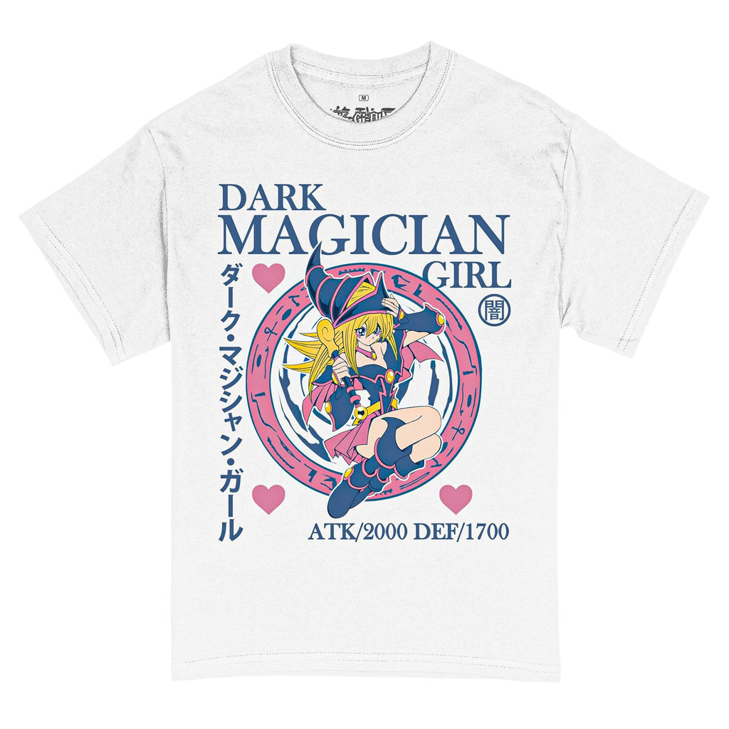 Yu - Gi - Oh! - Duel Dark Magician Girl Stats Adult T-Shirt - White - Officially Licensed - Fundom