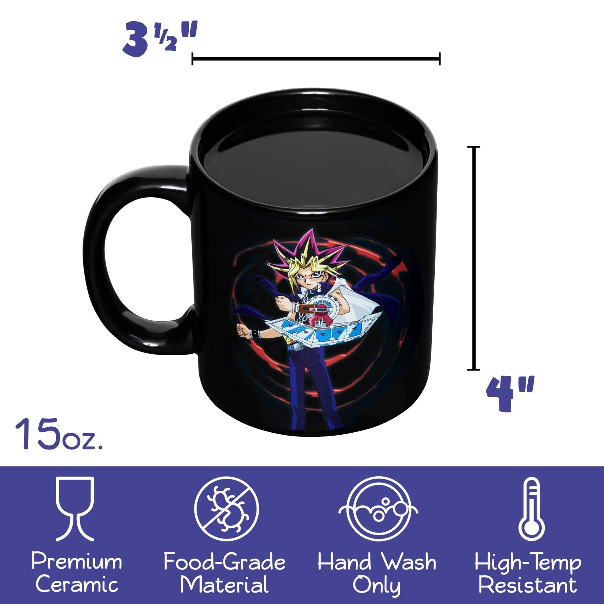 YU - GI - OH Yugi and Dark Magician 15 oz. Heat Change Ceramic Coffee Mug - Fundom
