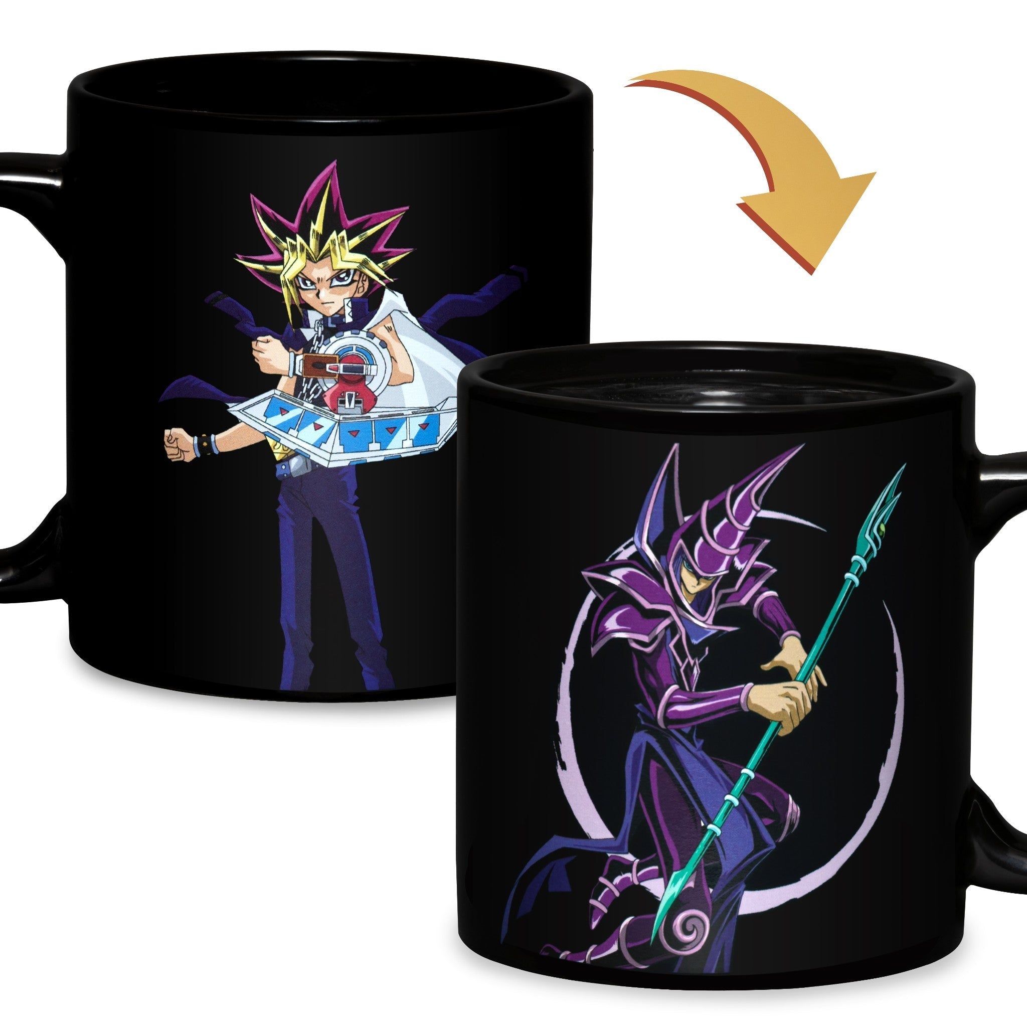 YU - GI - OH Yugi and Dark Magician 15 oz. Heat Change Ceramic Coffee Mug - Fundom