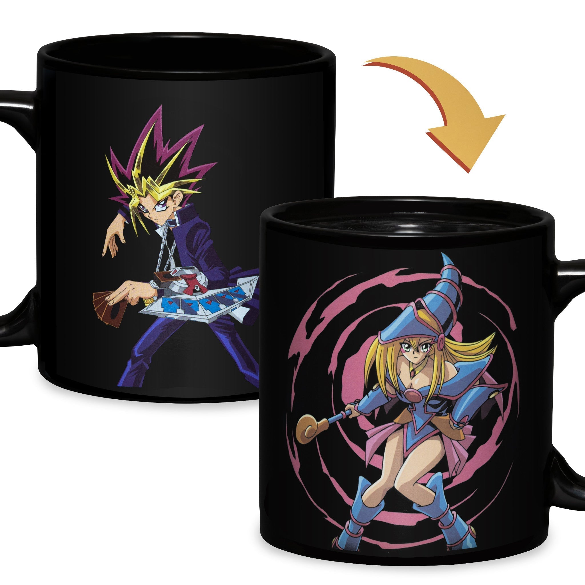 YU - GI - OH Yugi and Dark Magician Girl 15 oz. Heat Change Ceramic Coffee Mug - Fundom