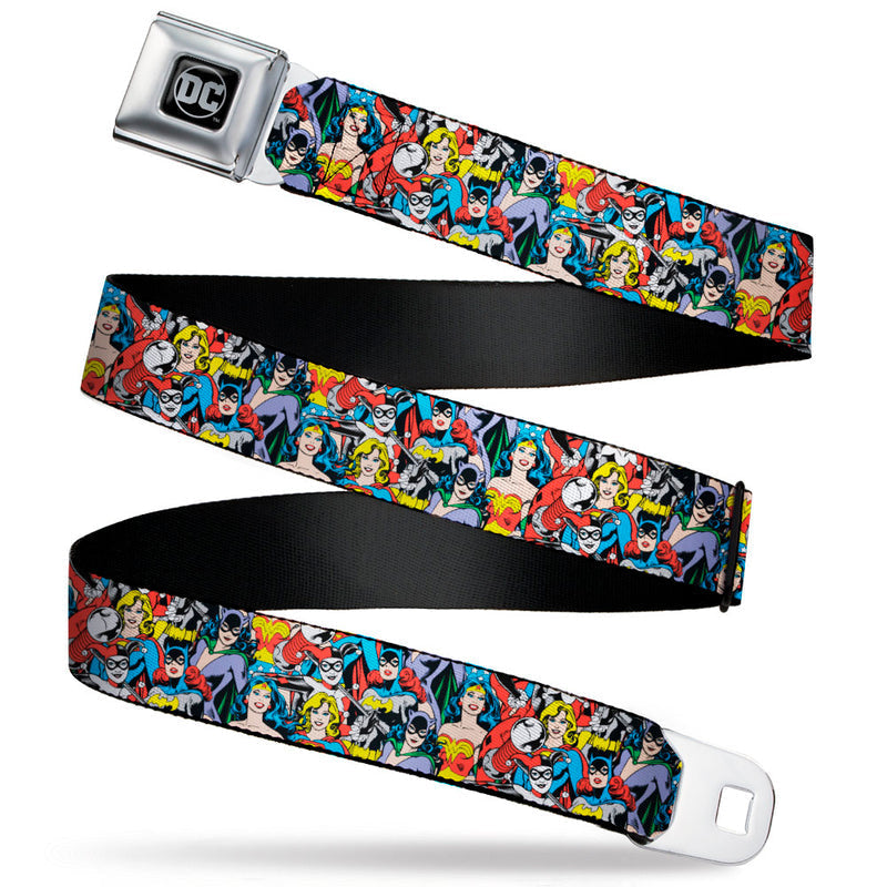 DC Universe Superhero And Villains Collage Full Color Seatbelt Belt