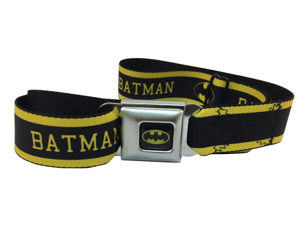 Batman Logo Yellow And Black Stripes DC Comics Seatbelt Belt