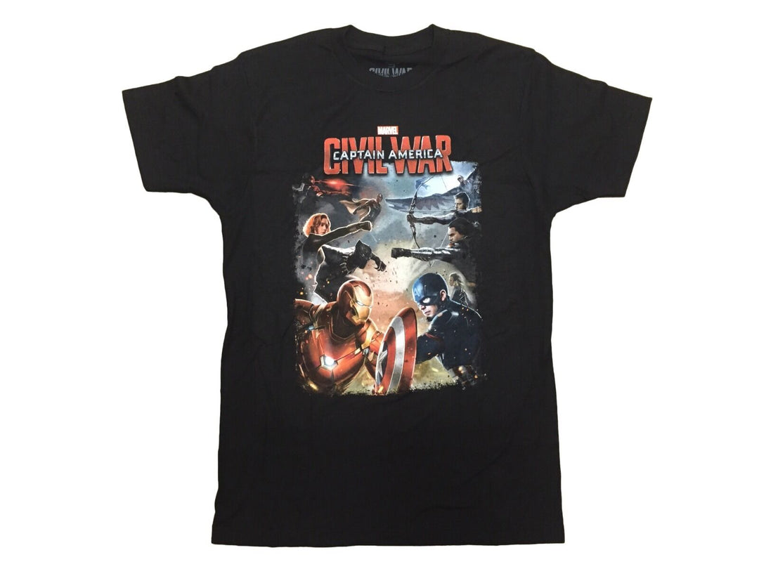 Captain America Civil War Battle Marvel Adult T-Shirt